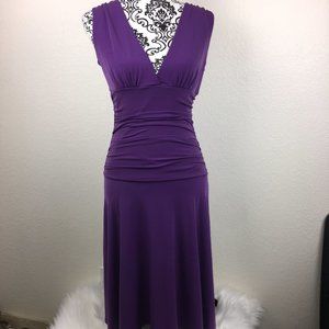 Deep V Faux Wrap Dress